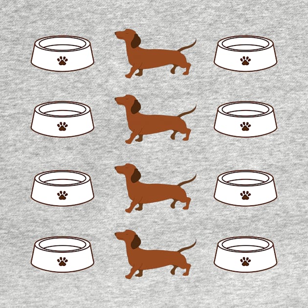 Brown Dachshund dog with a bowl pattern by Maful